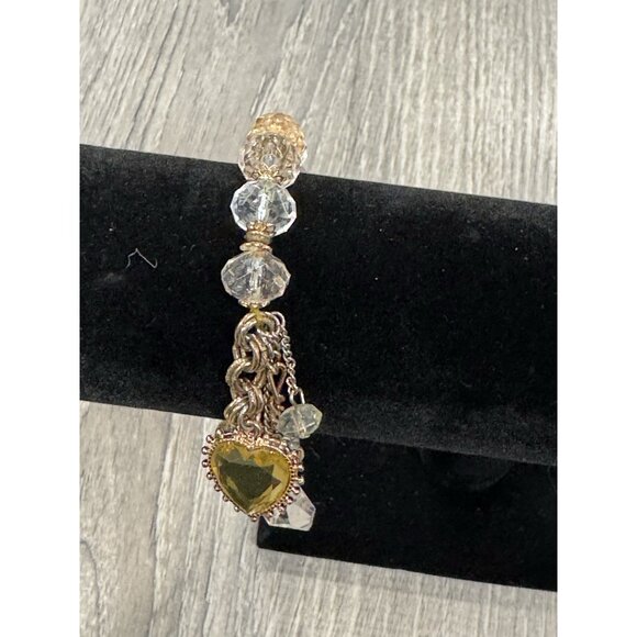 Betsey Johnson Charm Bracelet Bird Star Ribbon Beads LF11 - Picture 2 of 3